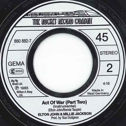 Elton John & Millie Jackson : Act Of War (7", Single)