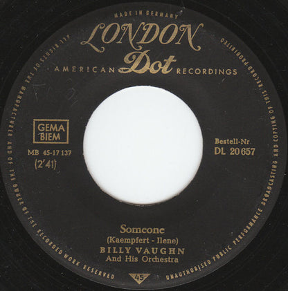 Billy Vaughn And His Orchestra : Someone / The Huckle Buck (Madison) (7", Single)