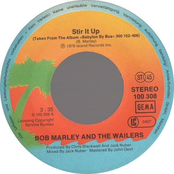 Bob Marley & The Wailers : Stir It Up (7", Single)