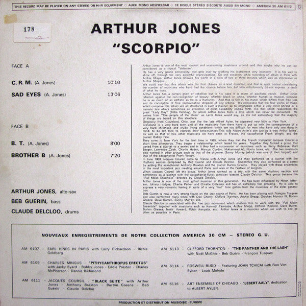 Arthur Jones : Scorpio (LP, Album)