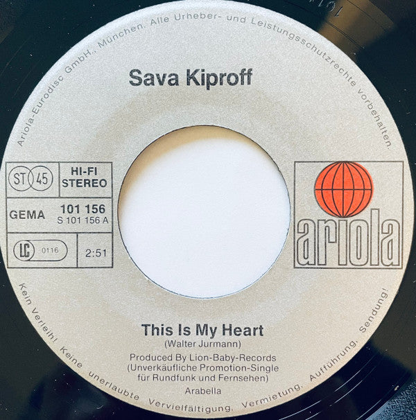 Sava Kiproff : This Is My Heart / Happy Days With You (7", Single)