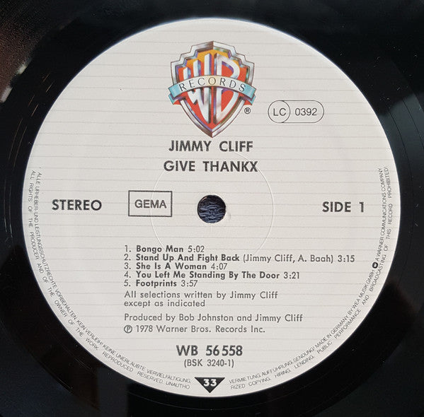 Jimmy Cliff : Give Thankx (LP, Album)