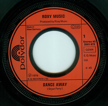 Roxy Music : Dance Away (7", Single)