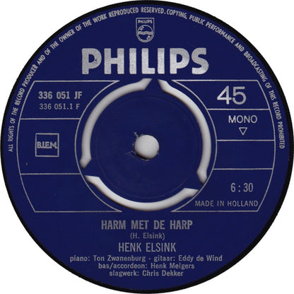 Henk Elsink : Harm Met De Harp / Het Tentje (7", Single, Mono)