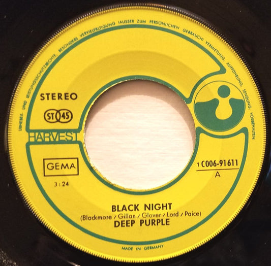 Deep Purple : Black Night  (7", Single)