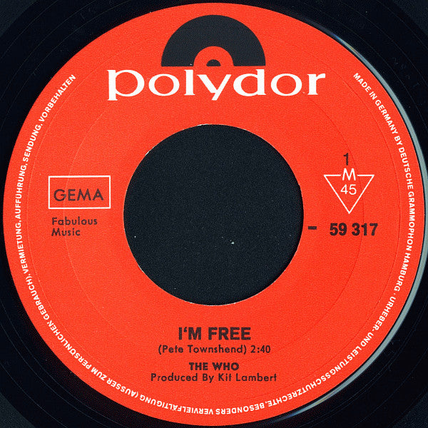 The Who : I'm Free (7", Single, Mono)