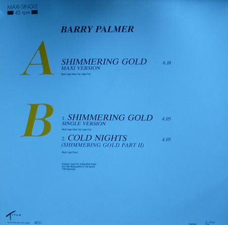 Barry Palmer : Shimmering Gold (12", Maxi)