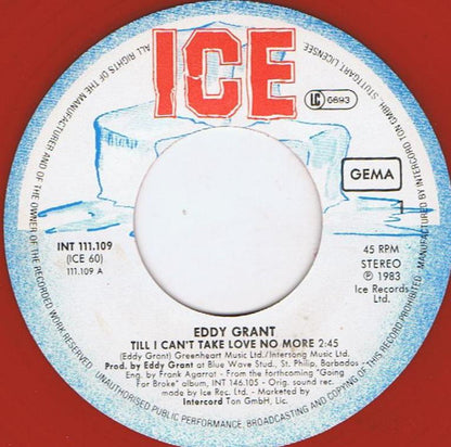 Eddy Grant : Till I Can't Take Love No More (7", Single, Red)