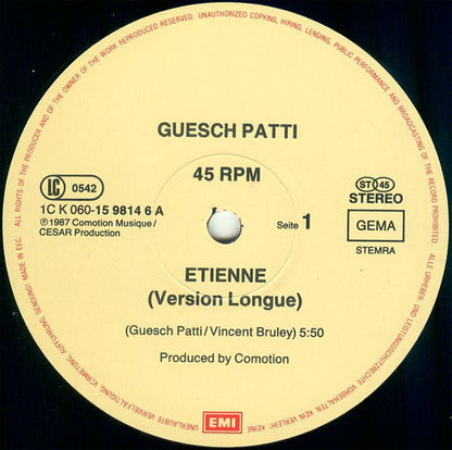 Guesch Patti : Etienne (12", Maxi)