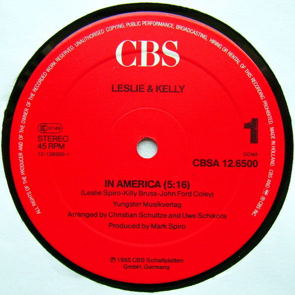 Leslie & Kelly : In America (12", Maxi)