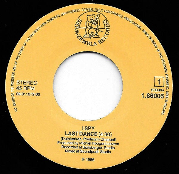 I Spy (3) : Last Dance (7", Single)