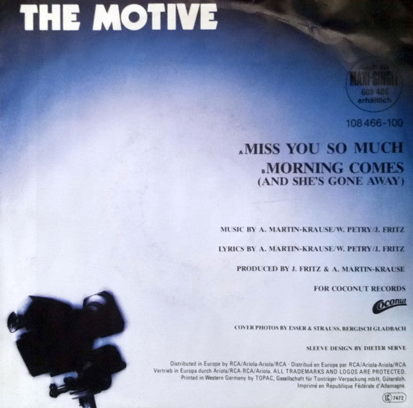 The Motive : Miss You So Much (7", Single)