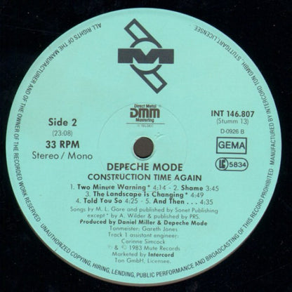 Depeche Mode : Construction Time Again (LP, Album, RE)