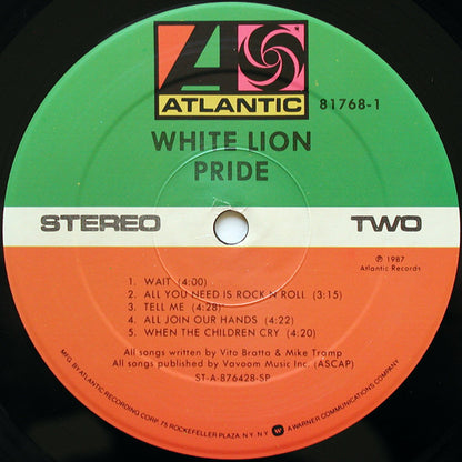 White Lion : Pride (LP, Album, SP )