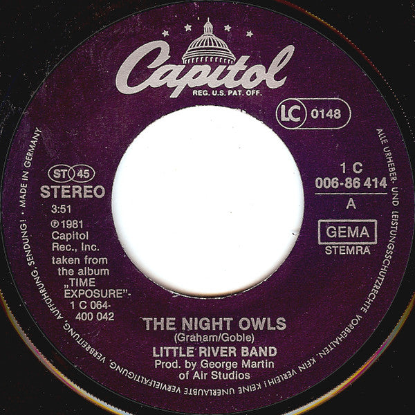 Little River Band : The Night Owls (7", Single)