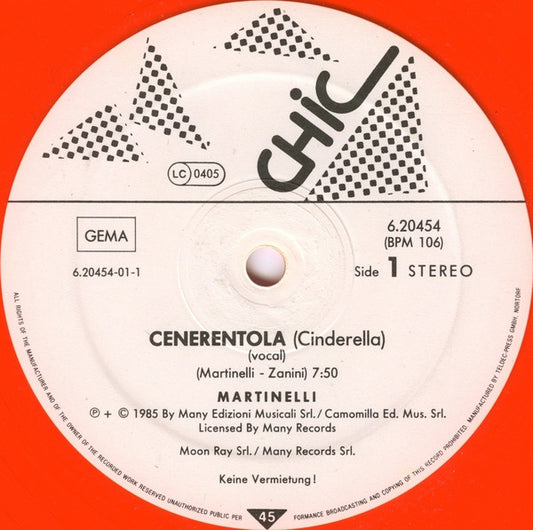 Martinelli : Cenerentola (Cinderella) (12", Maxi, Ora)