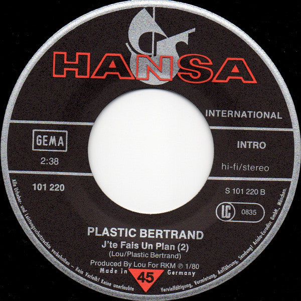 Plastic Bertrand : Le Monde Est Merveilleux (7", Single)