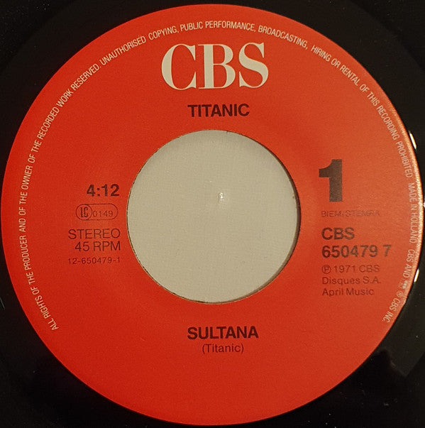 Titanic (3) : Sultana / Santa Fé (7", Single, RE)