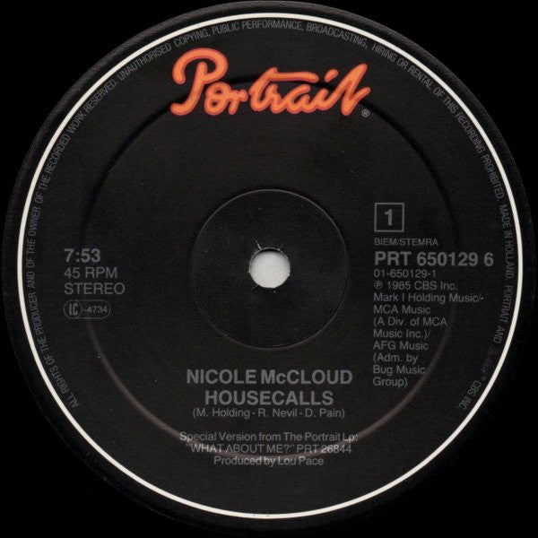 Nicole J McCloud : Housecalls (12", Maxi)