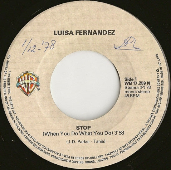 Luisa Fernandez : Stop / Cool It Baby (7", Single)