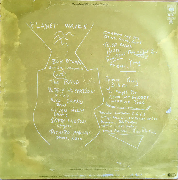 Bob Dylan : Planet Waves (LP, Album, RE)