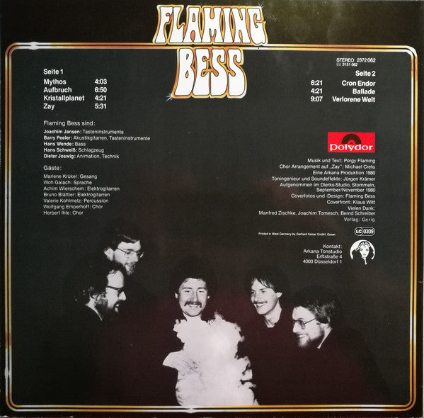 Flaming Bess : Verlorene Welt (LP, Album)