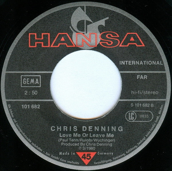 Chris Denning : Come To My Island In The Sea (7", Single)