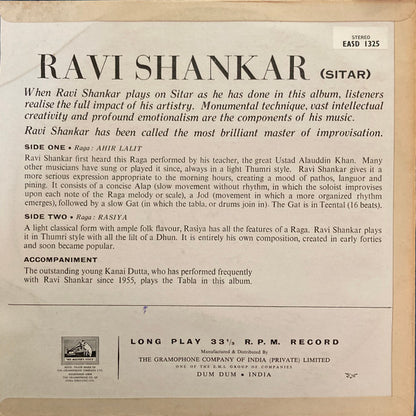 Ravi Shankar : Two Rāga Moods (LP)