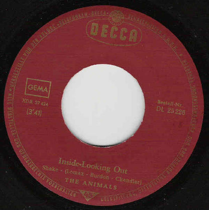 The Animals : Inside-Looking Out (7", Single)