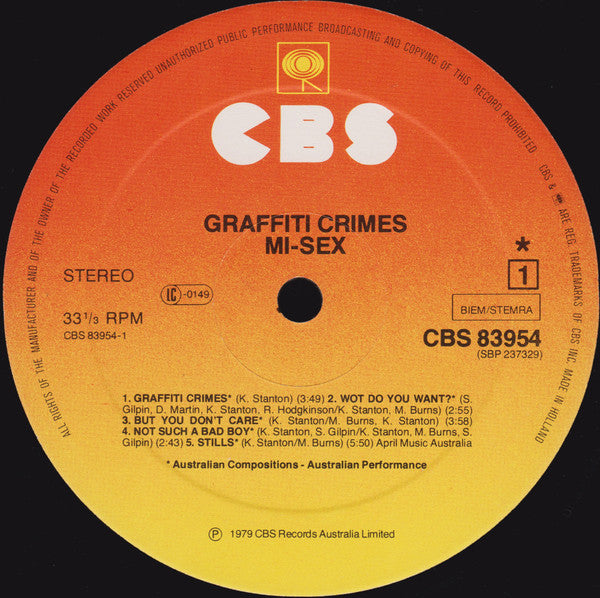 Mi-Sex : Graffiti Crimes (LP, Album)