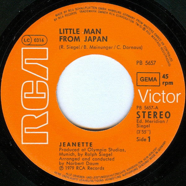 Jeanette (6) : Little Man From Japan  (7", Single)