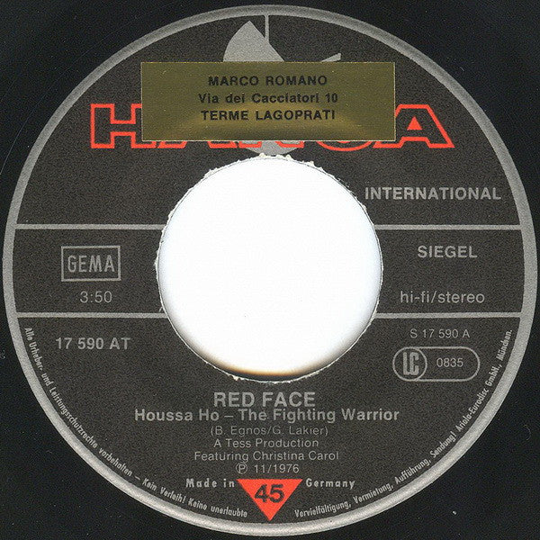 Red Face : Houssa Ho - The Fighting Warrior / Red Face Rides Again (7", Single)