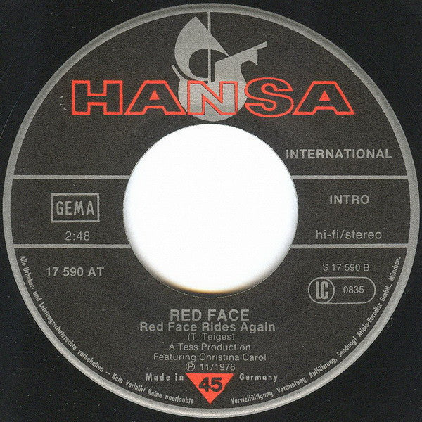 Red Face : Houssa Ho - The Fighting Warrior / Red Face Rides Again (7", Single)