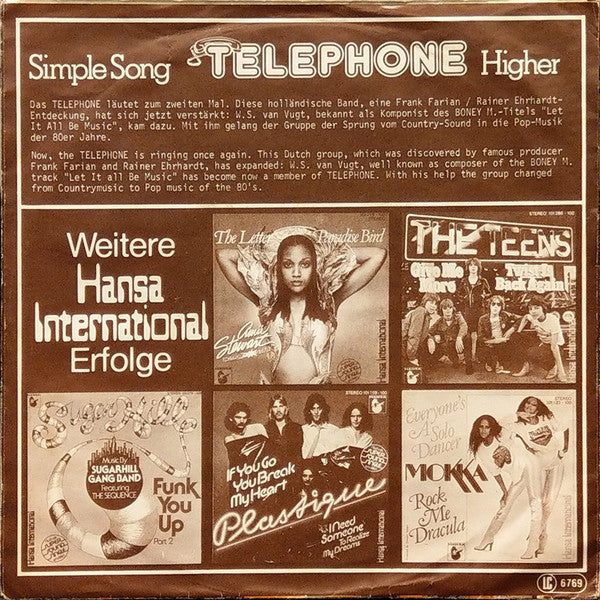 Telephone (3) : Simple Song (7", Single)