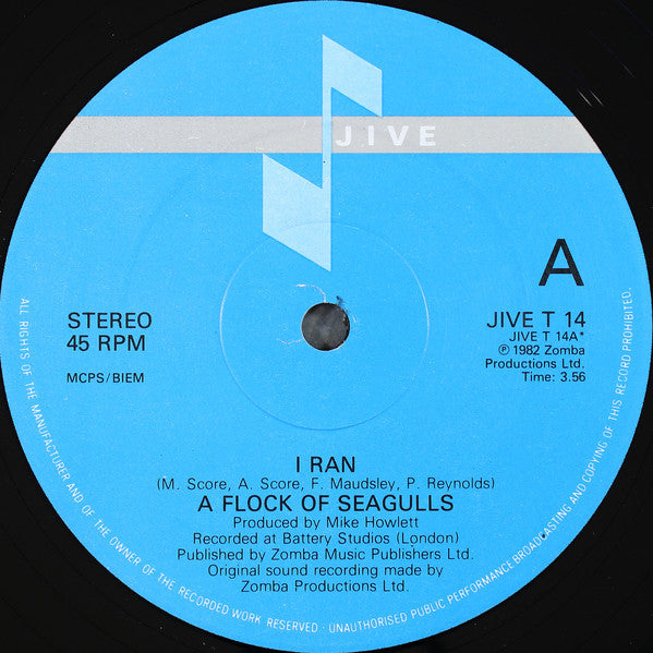 A Flock Of Seagulls : I Ran (12", Single, M/Print)