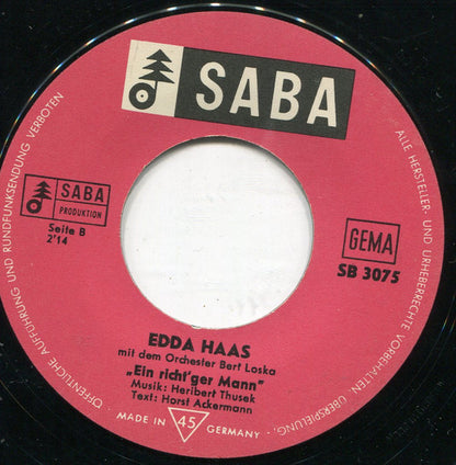 Edda Haas : Feuer / Ein Richt'ger Mann (7", Single)