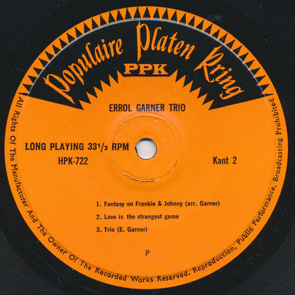 Erroll Garner Trio : Erroll Garner (7", EP)