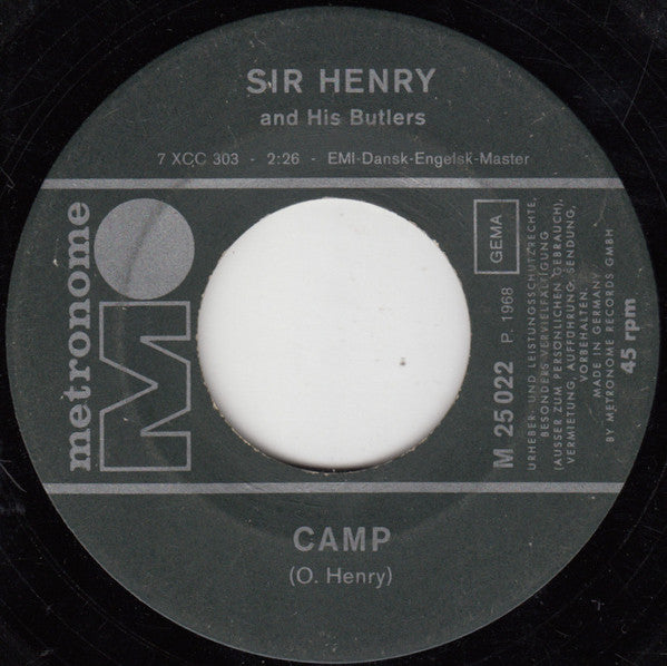 Sir Henry & His Butlers : Camp / Pretty Style (7", Single)