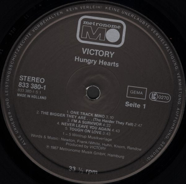 Victory (3) : Hungry Hearts (LP, Album)