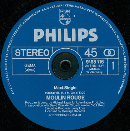 Moulin Rouge (2) : Holiday / Run To Me (12", Ltd)