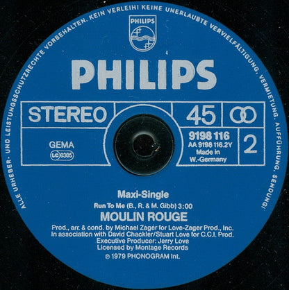 Moulin Rouge (2) : Holiday / Run To Me (12", Ltd)