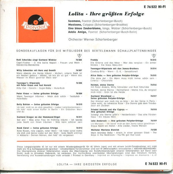 Lolita (3) : Ihre Größten Erfolge (7", EP, Club)