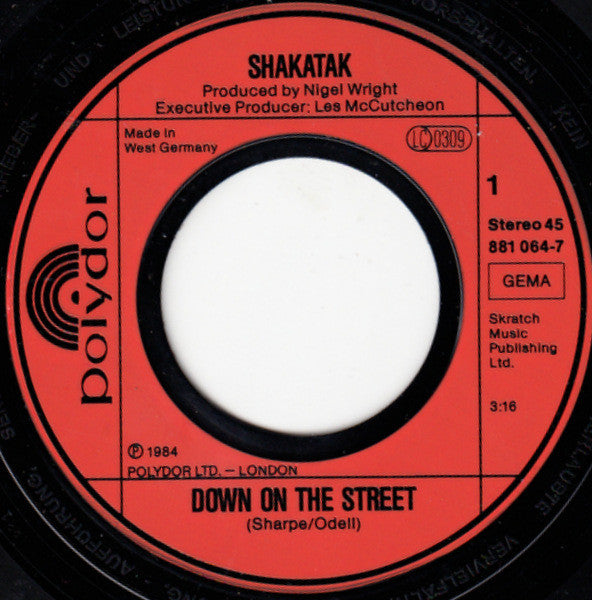 Shakatak : Down On The Street (7", Single)