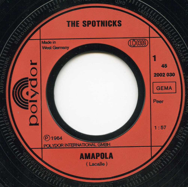 The Spotnicks : Amapola / If You Could Read My Mind (7", Single, RE)