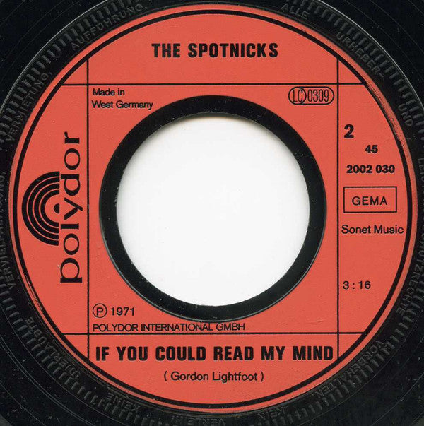 The Spotnicks : Amapola / If You Could Read My Mind (7", Single, RE)