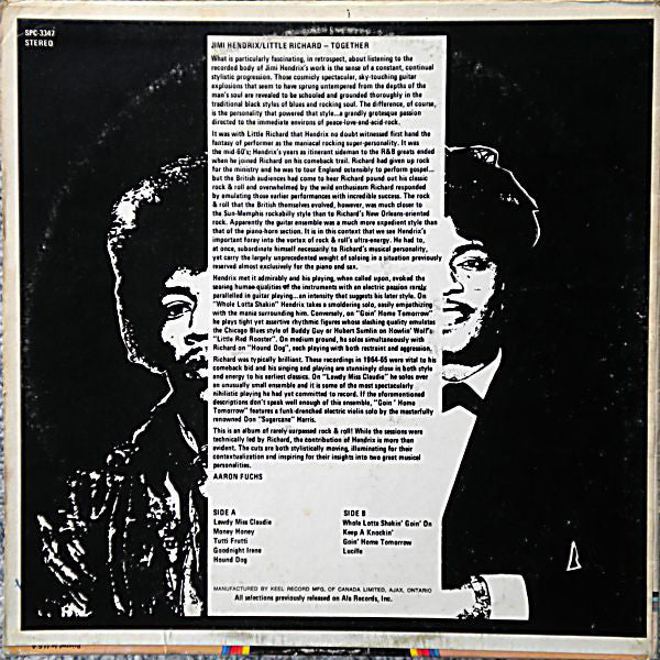 Jimi Hendrix / Little Richard : Together (LP, Album, RE)