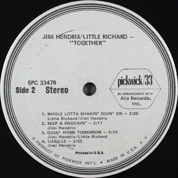 Jimi Hendrix / Little Richard : Together (LP, Album, RE)