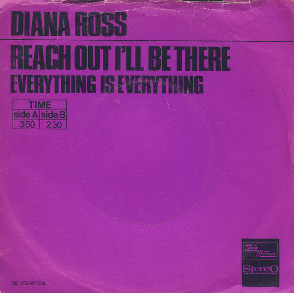 Diana Ross : Reach Out I'll Be There (7")