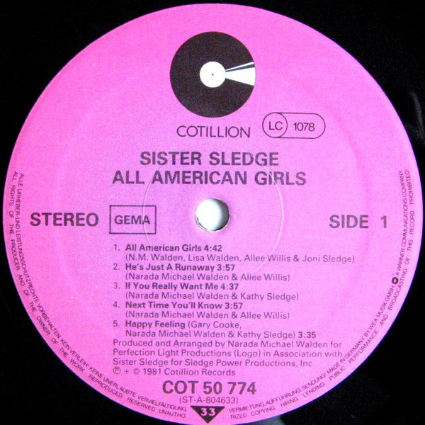 Sister Sledge : All American Girls (LP, Album)