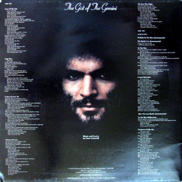 Gino Vannelli : The Gist Of The Gemini (LP, Album, Gat)